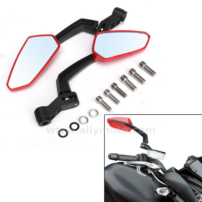 88 Universal Motorcycle Custom Rearview Side Mirror 10Mm 8Mm For-Chopper-Honda-Yamaha-Suzuki@4